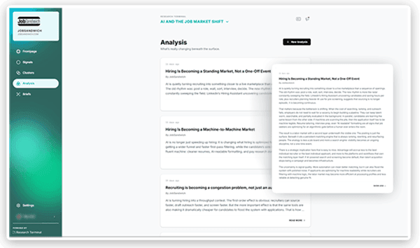 Analysis screen